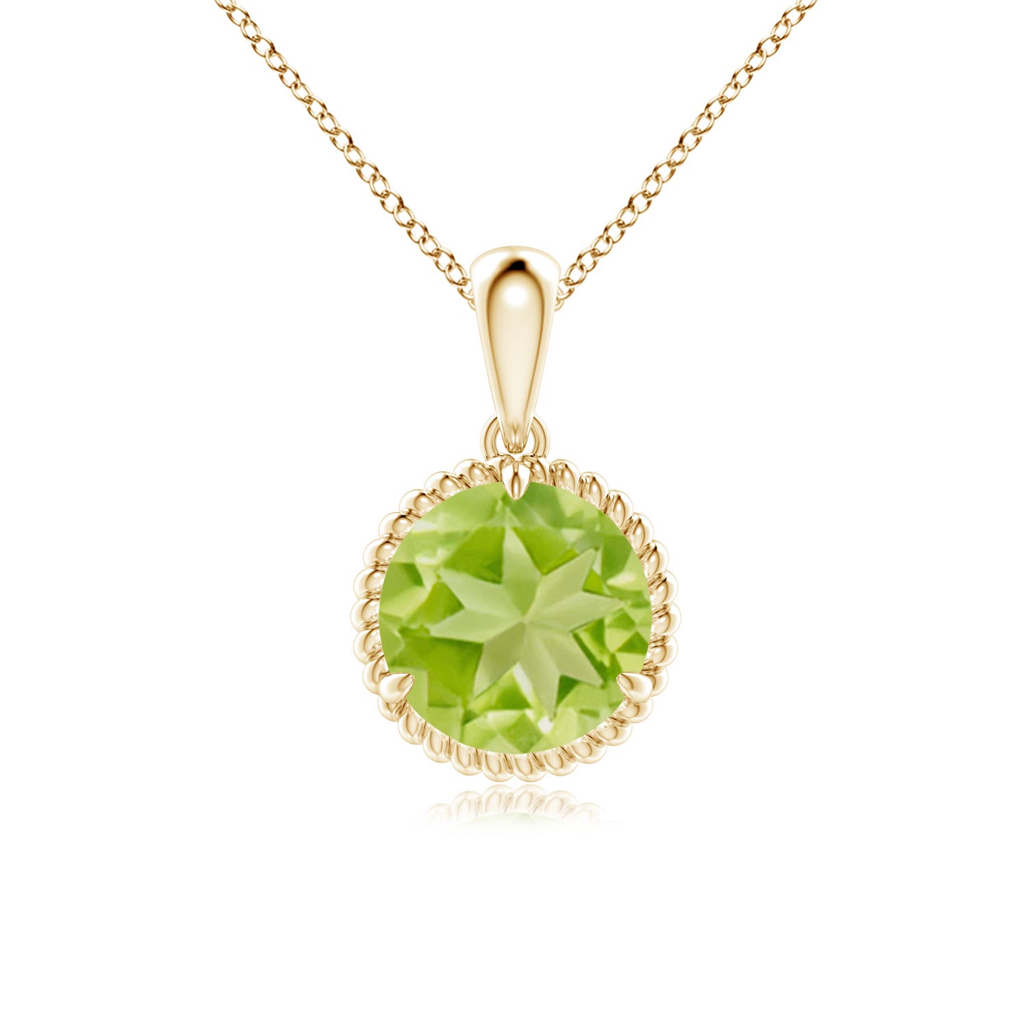 AA - Peridot / 2 CT / 14 KT Yellow Gold