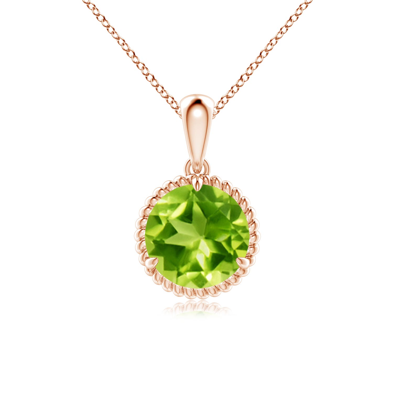 AAA - Peridot / 2 CT / 14 KT Rose Gold