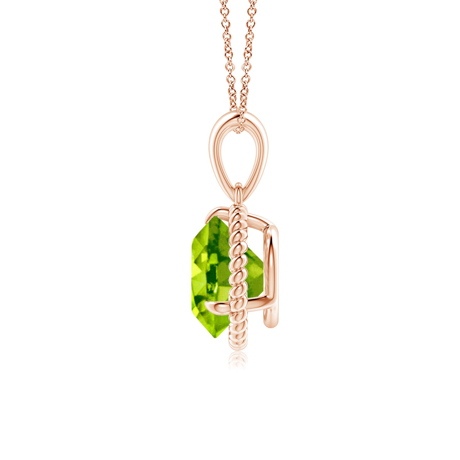 AAA - Peridot / 2 CT / 14 KT Rose Gold