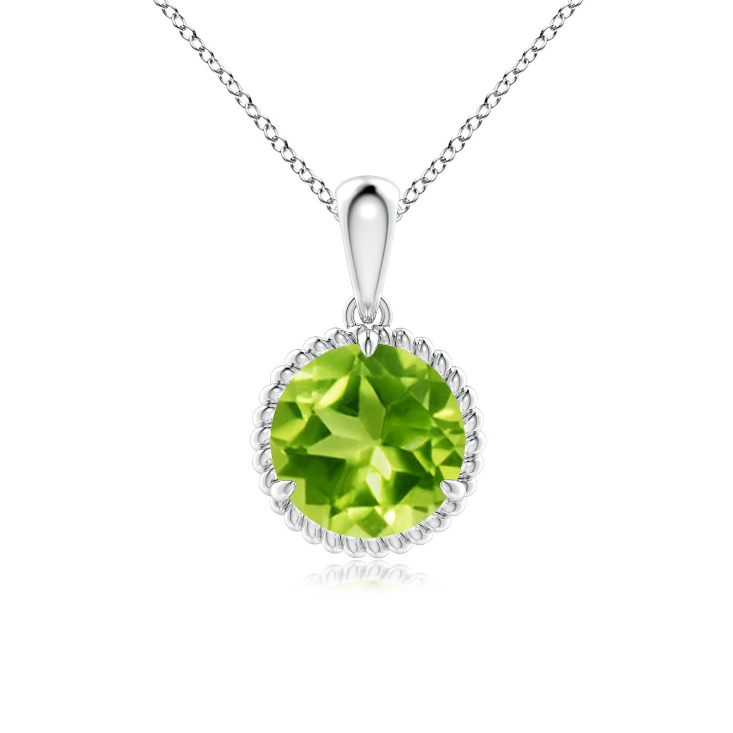 AAA - Peridot / 2 CT / 14 KT White Gold