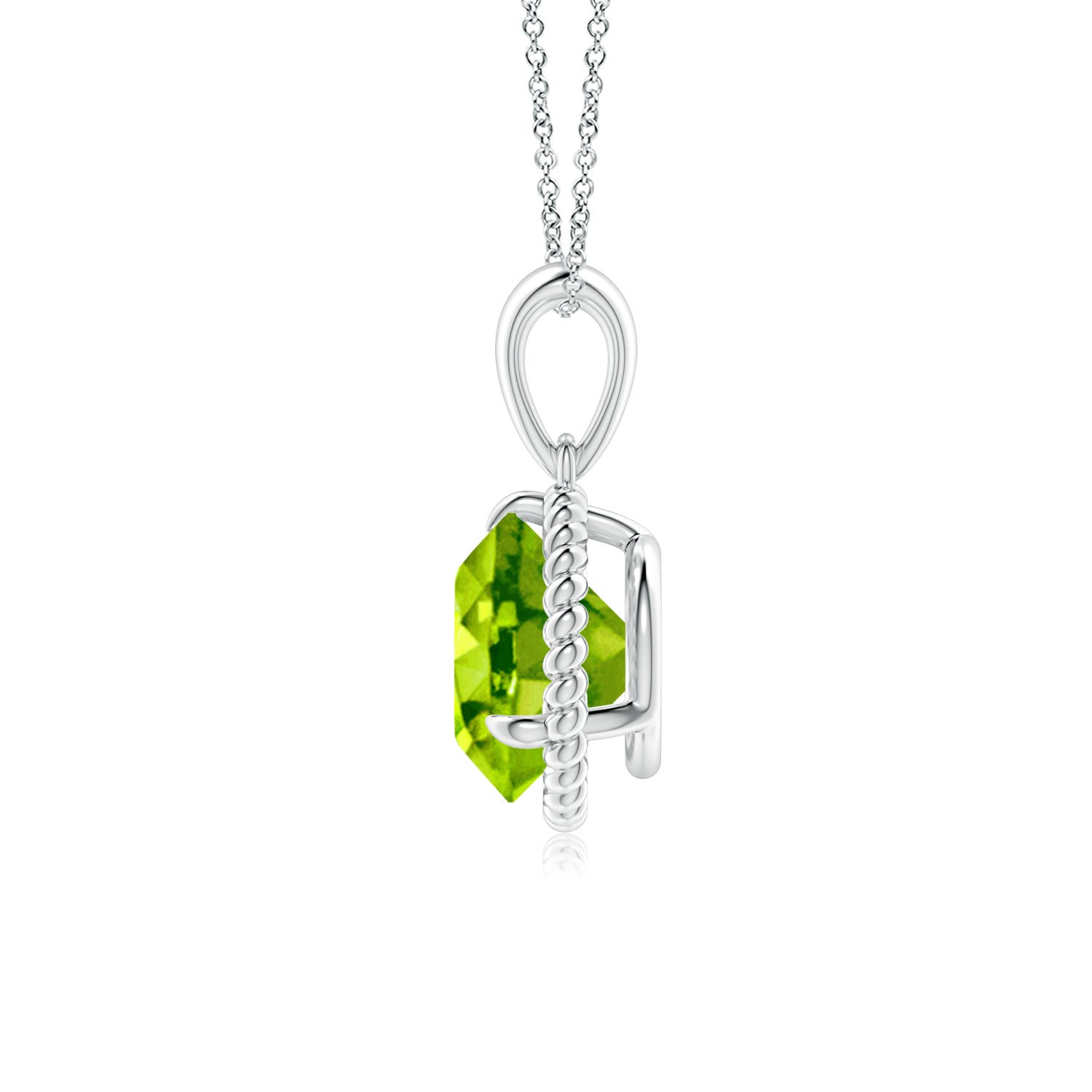 AAA - Peridot / 2 CT / 14 KT White Gold