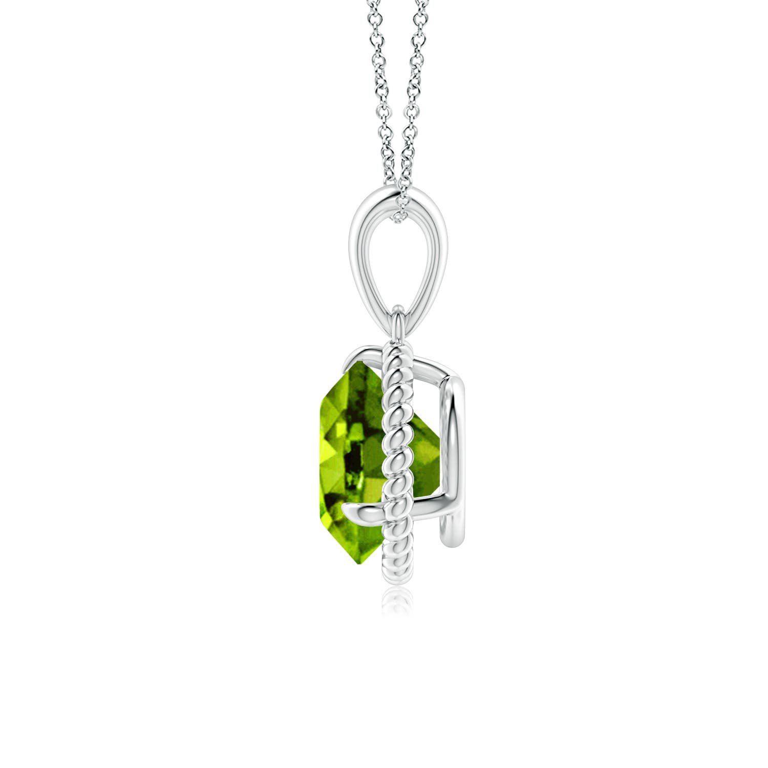 AAAA - Peridot / 2 CT / 14 KT White Gold