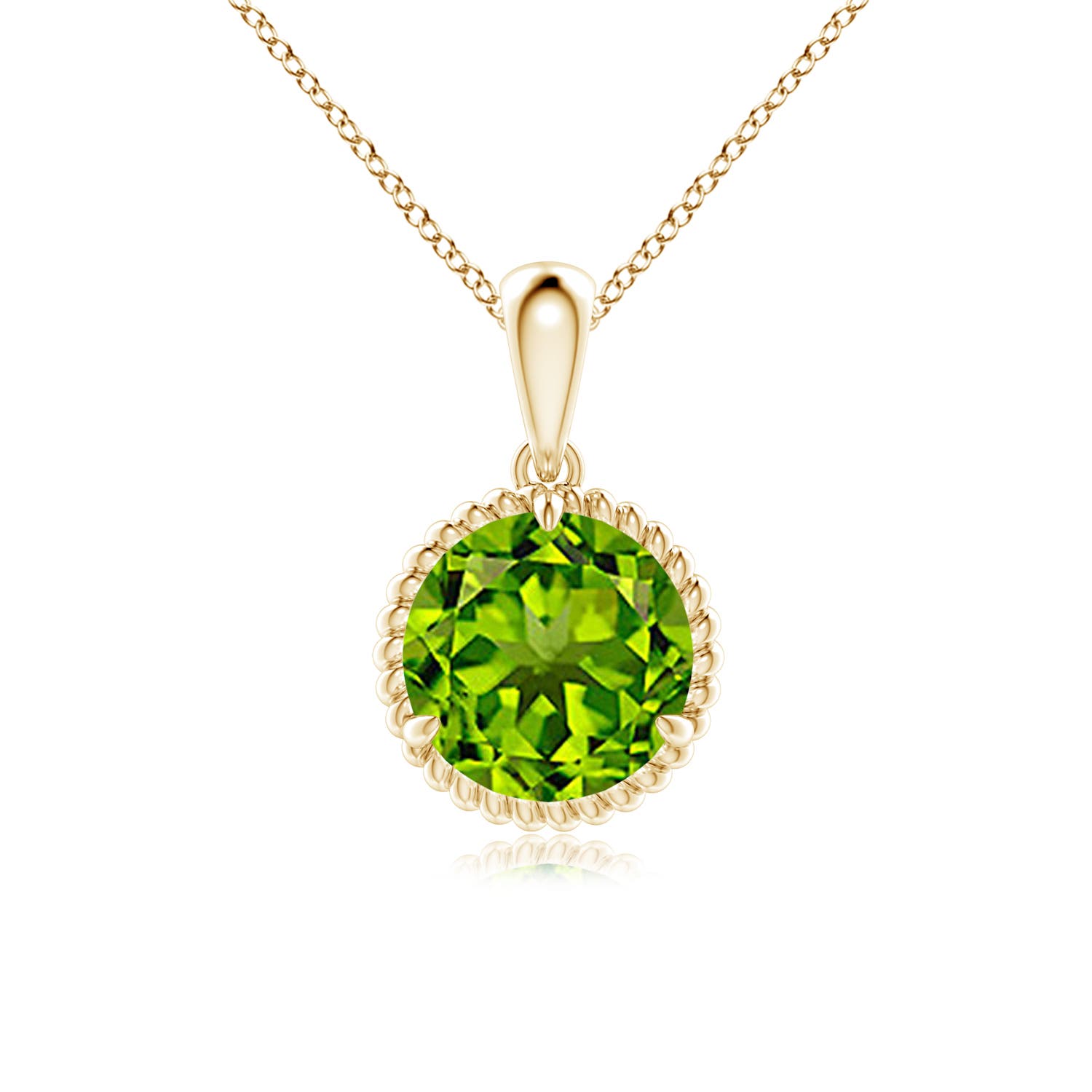 AAAA - Peridot / 2 CT / 14 KT Yellow Gold