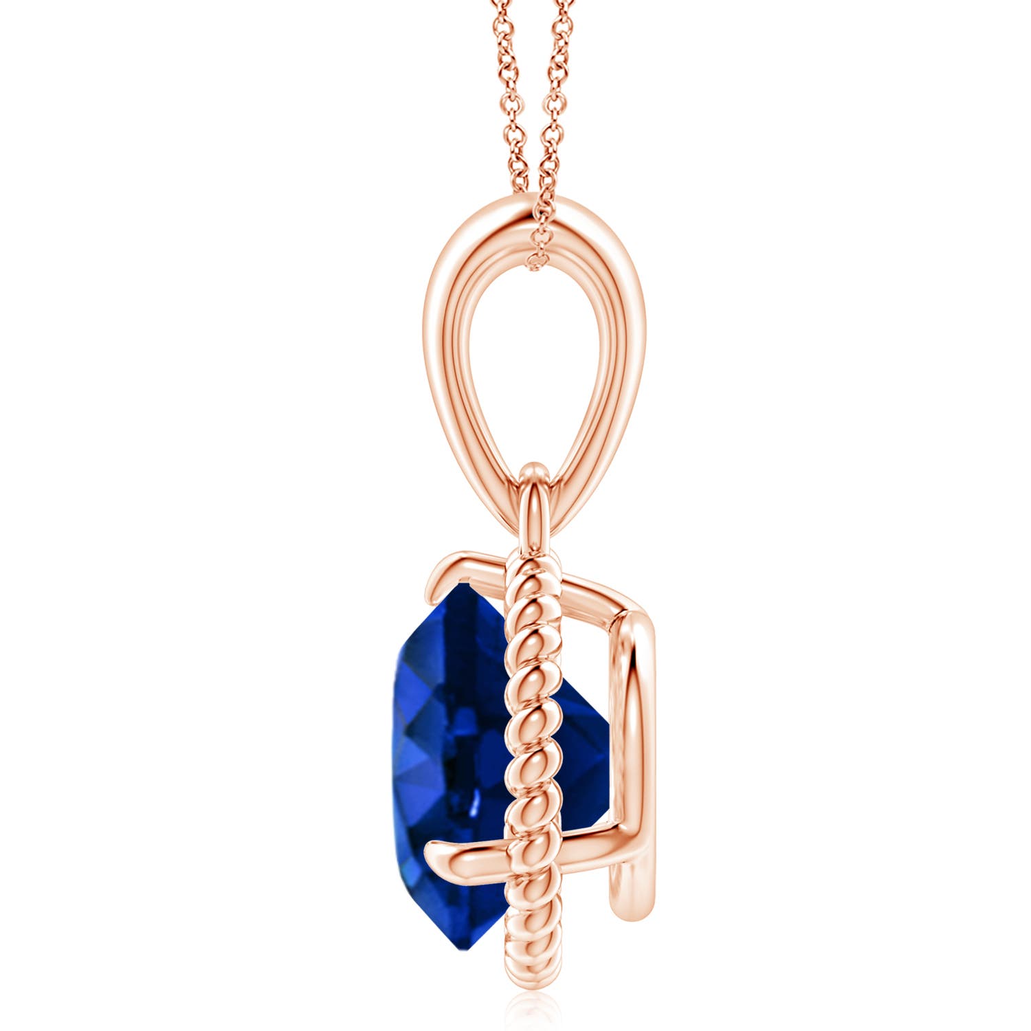 AAAA - Blue Sapphire / 4.5 CT / 14 KT Rose Gold