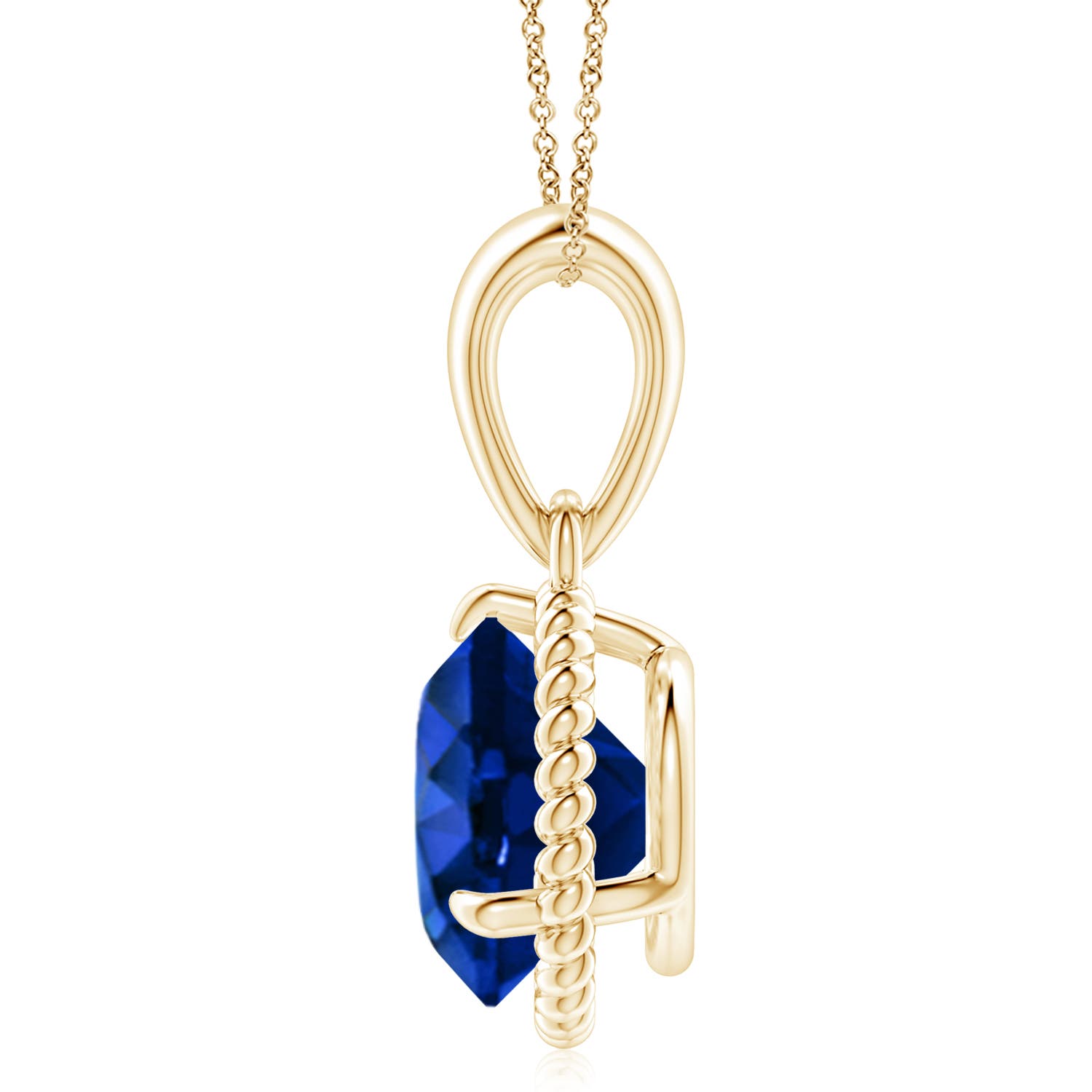 AAAA - Blue Sapphire / 4.5 CT / 14 KT Yellow Gold