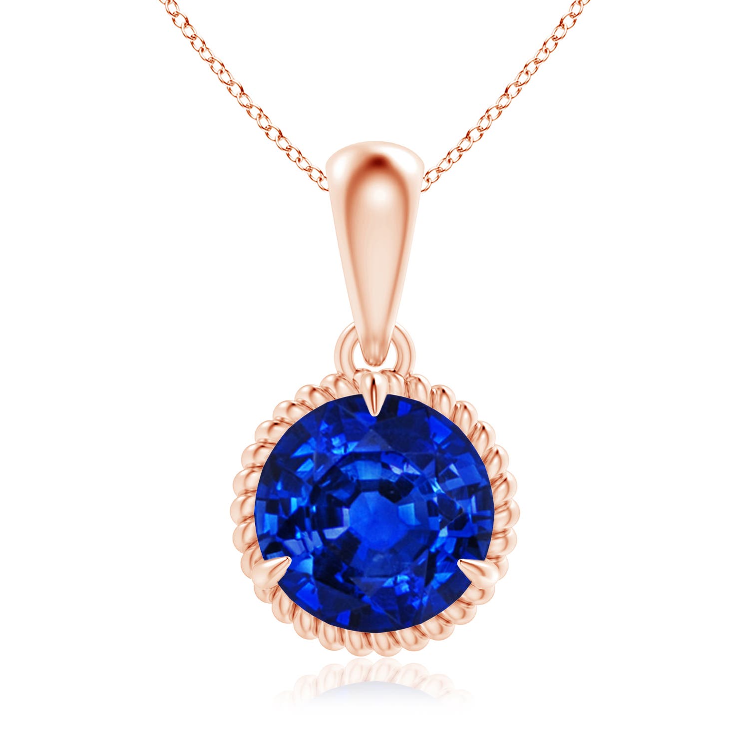 AAAA - Blue Sapphire / 2.2 CT / 14 KT Rose Gold