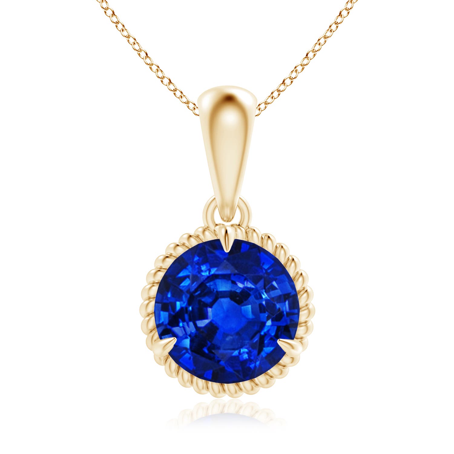 AAAA - Blue Sapphire / 2.2 CT / 14 KT Yellow Gold