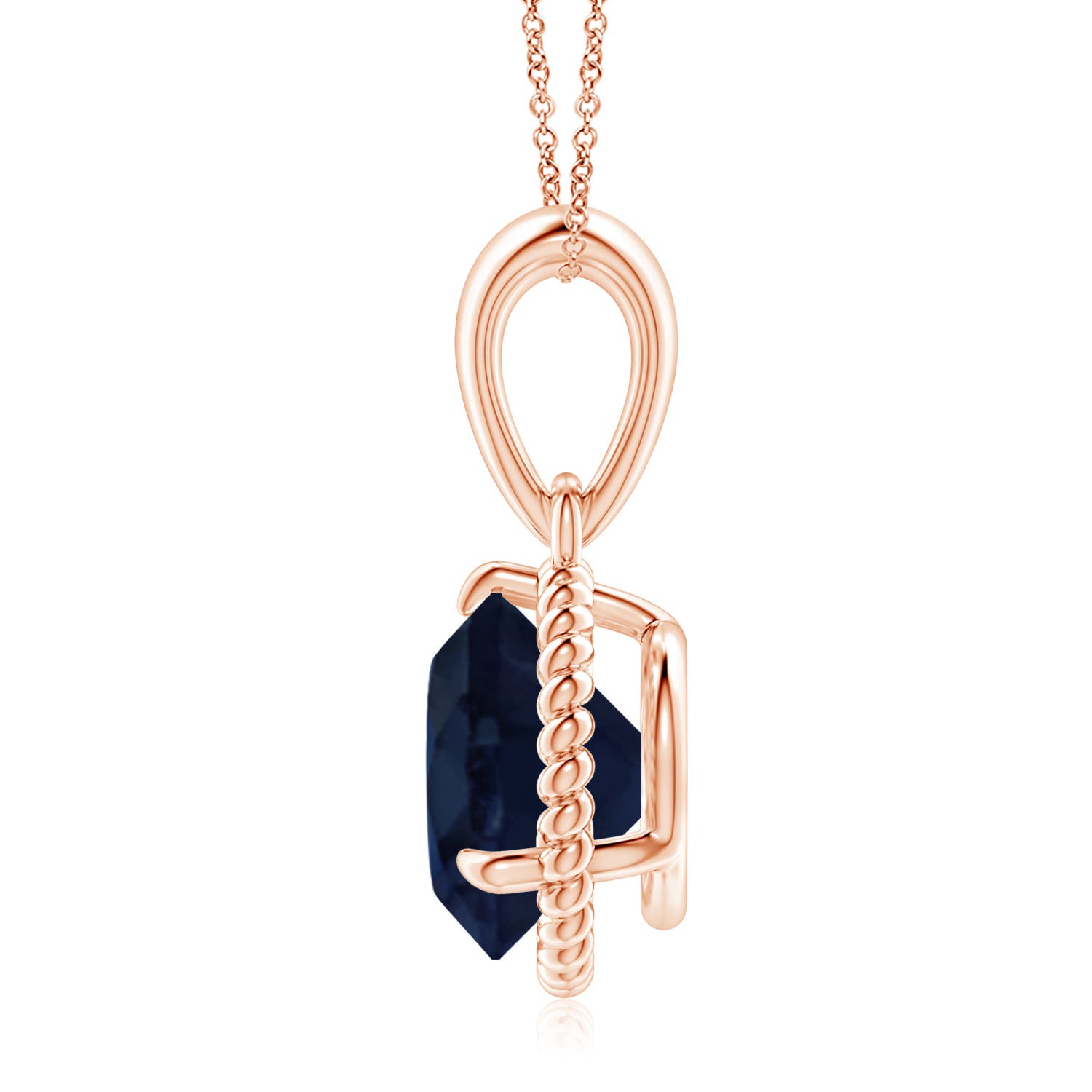 A - Blue Sapphire / 3.75 CT / 14 KT Rose Gold