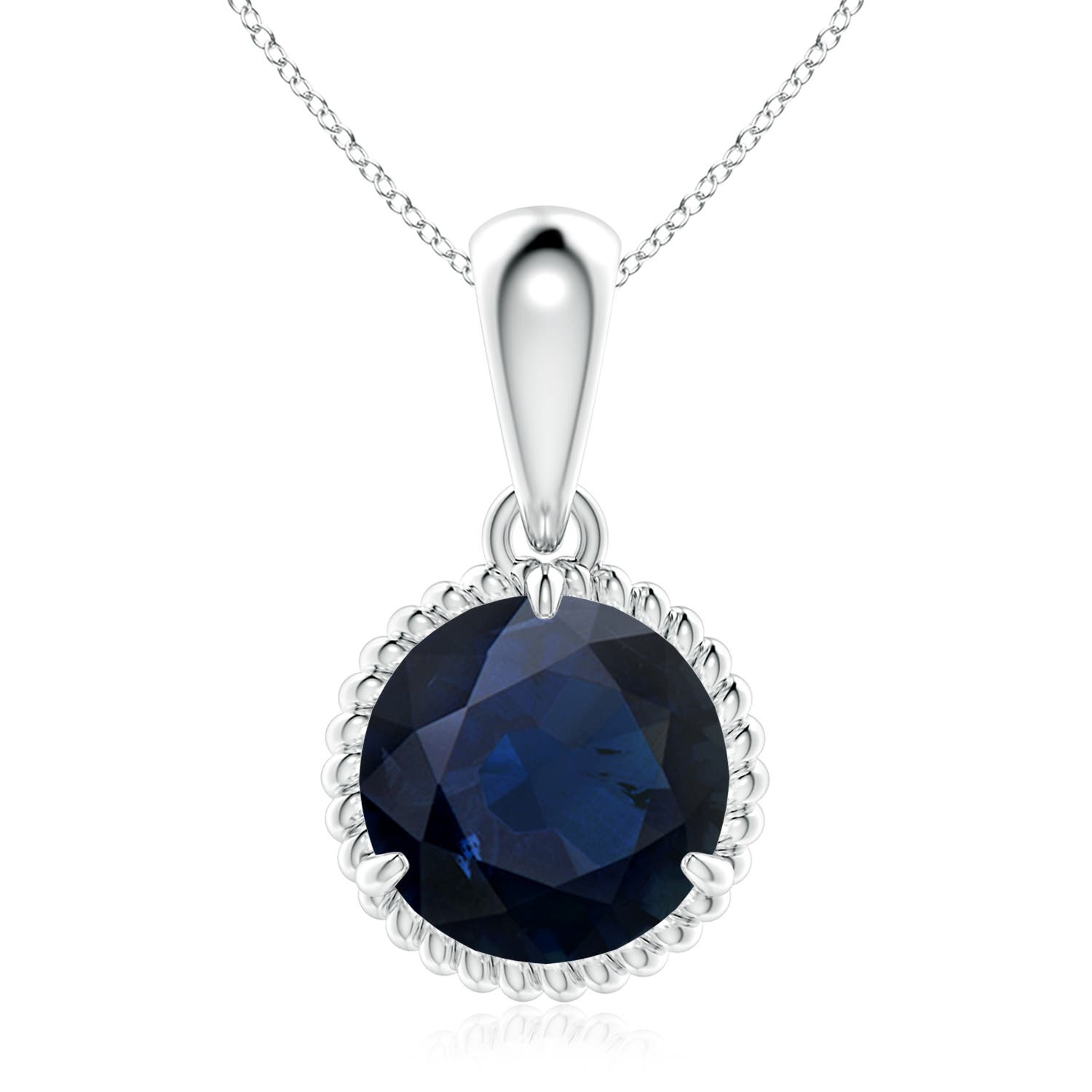 A - Blue Sapphire / 3.75 CT / 14 KT White Gold