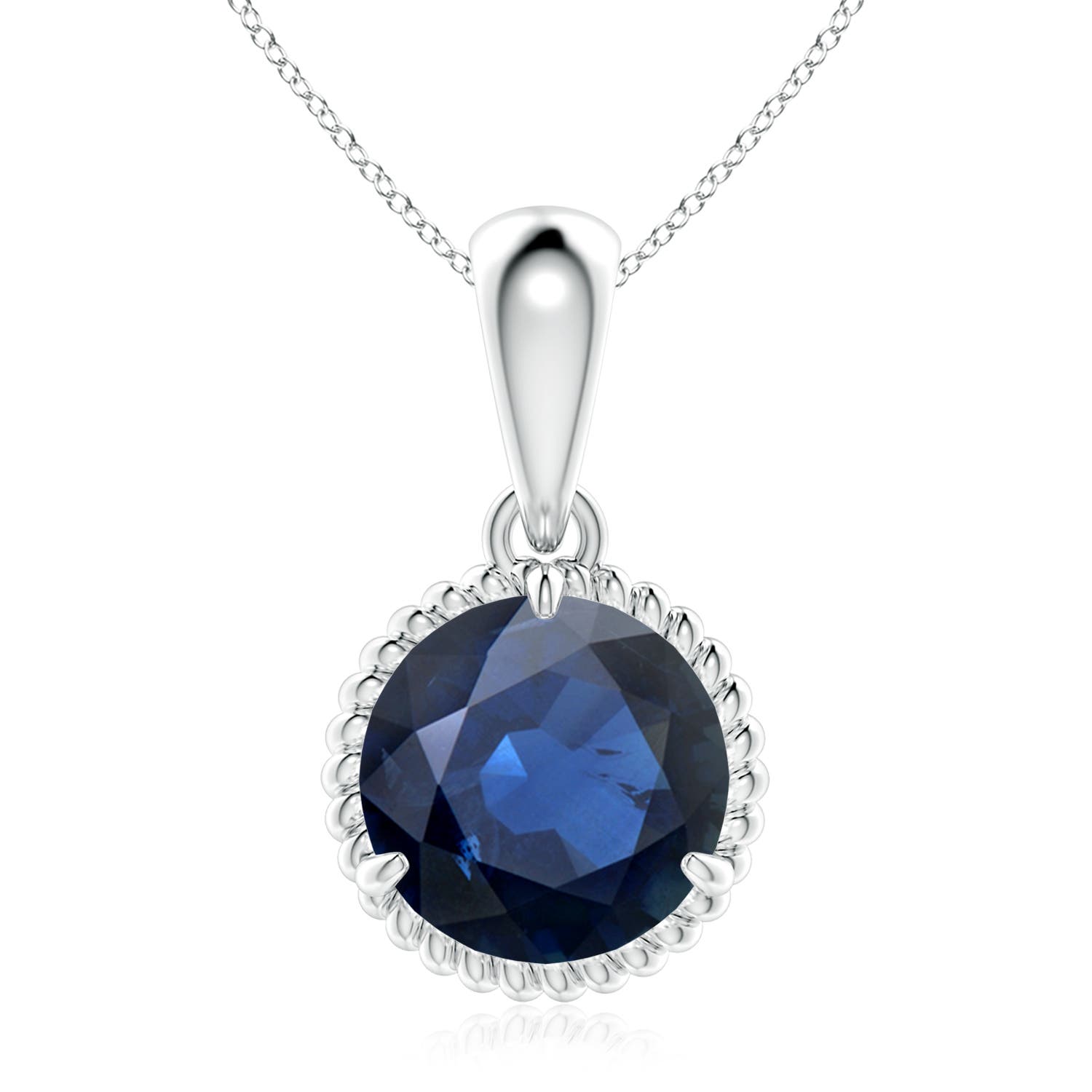 AA - Blue Sapphire / 3.75 CT / 14 KT White Gold