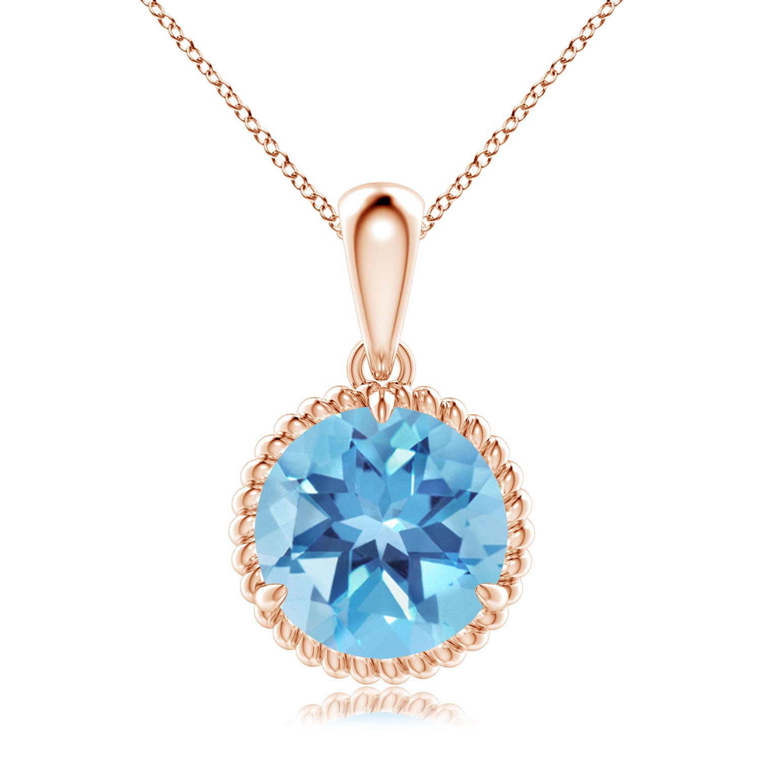 A - Swiss Blue Topaz / 4.2 CT / 14 KT Rose Gold