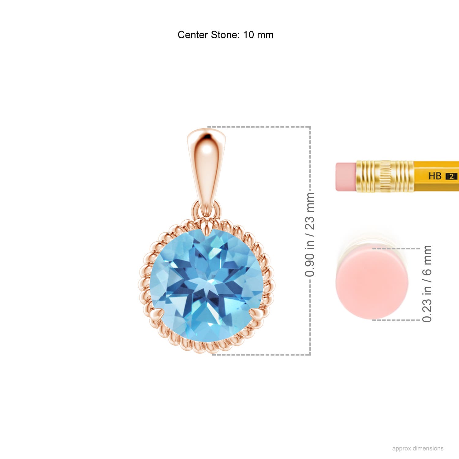 A - Swiss Blue Topaz / 4.2 CT / 14 KT Rose Gold