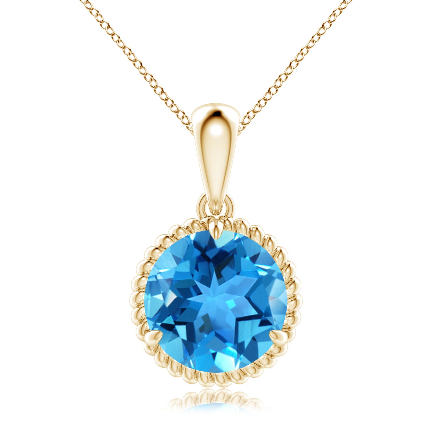 AAA - Swiss Blue Topaz / 4.2 CT / 14 KT Yellow Gold