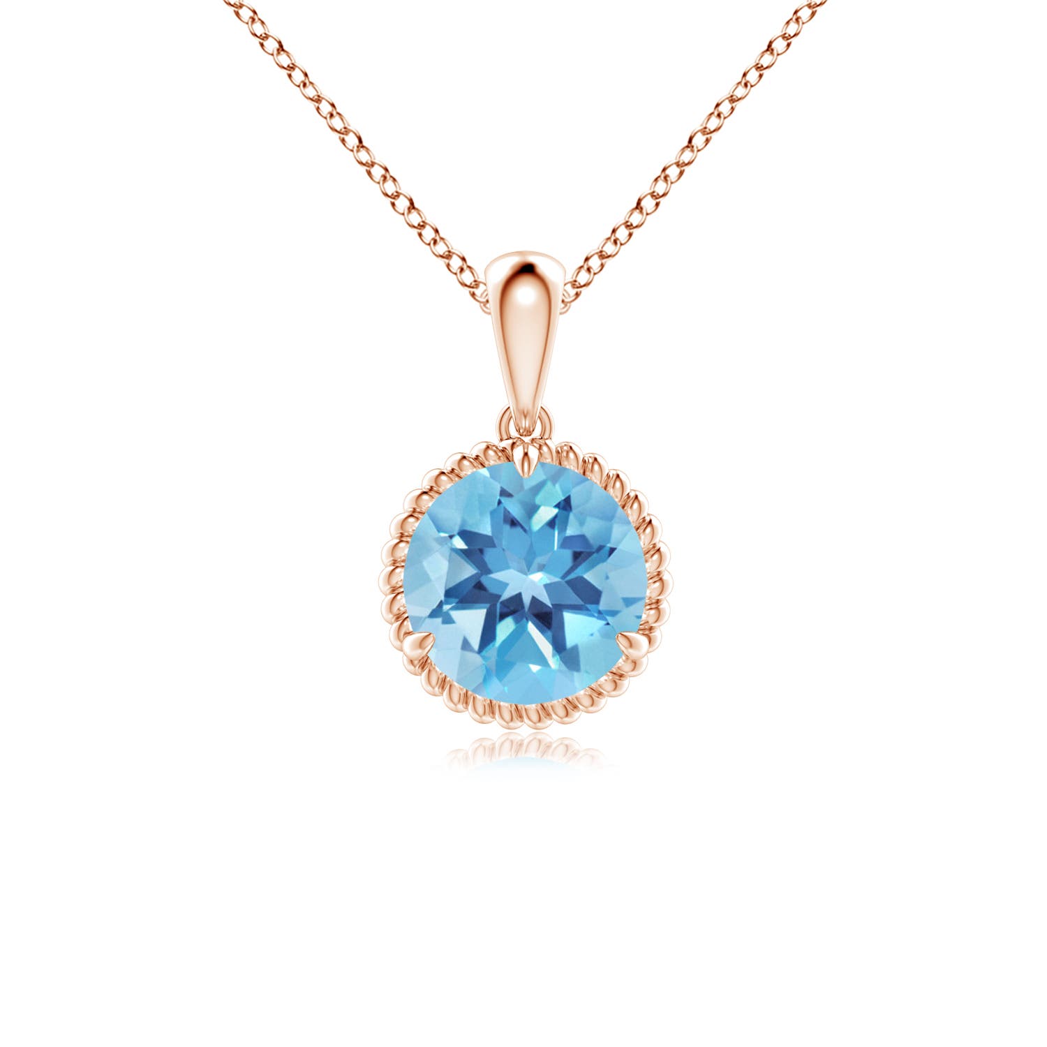 A - Swiss Blue Topaz / 1.55 CT / 14 KT Rose Gold