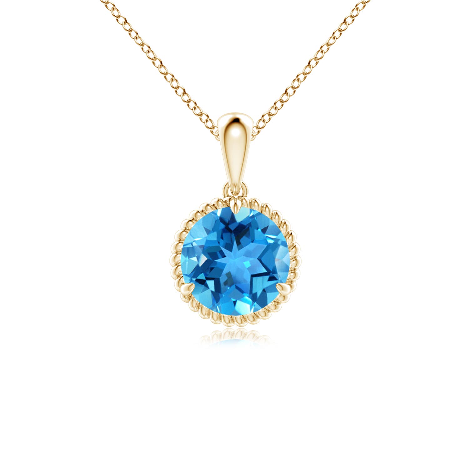 AAA - Swiss Blue Topaz / 1.55 CT / 14 KT Yellow Gold