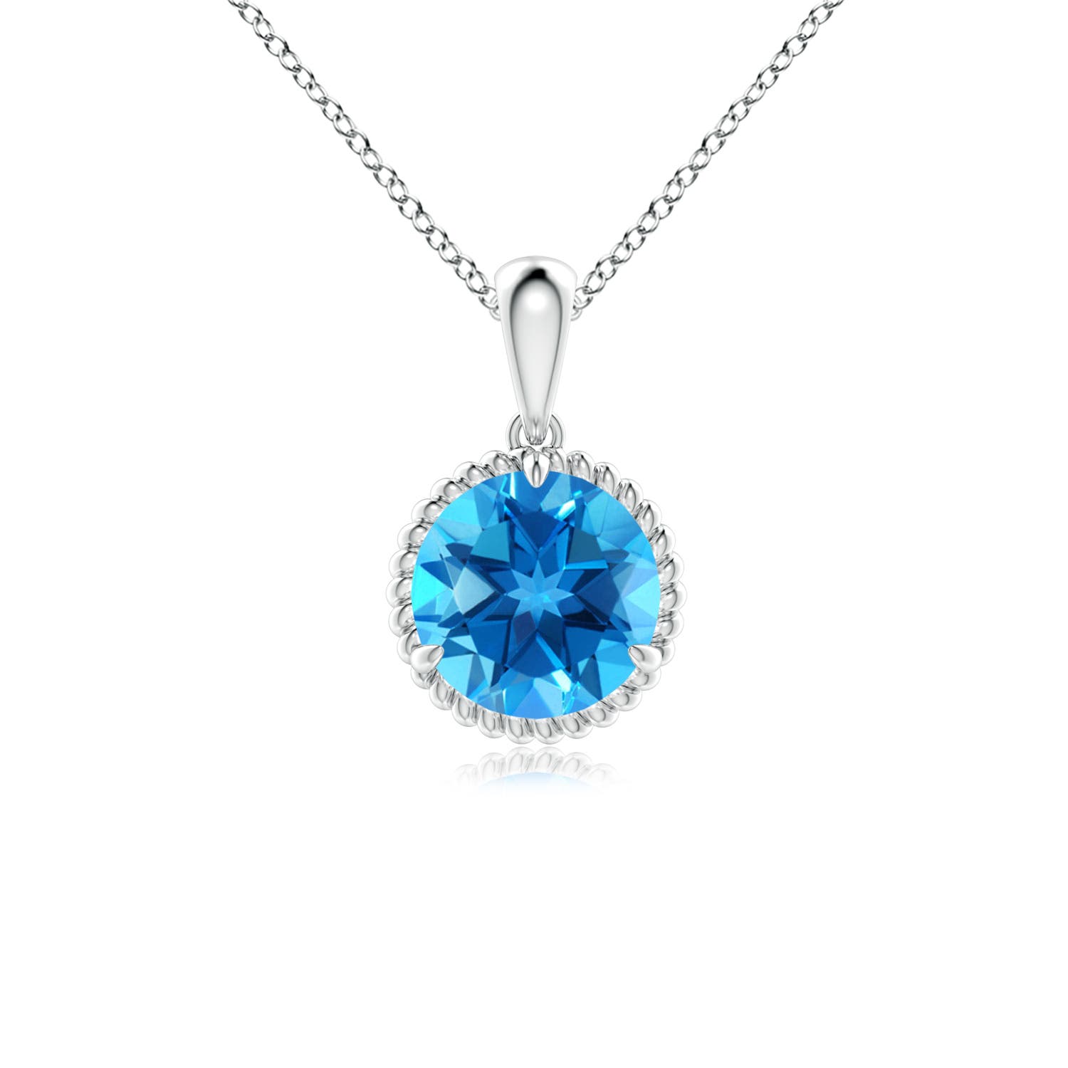 AAAA - Swiss Blue Topaz / 1.55 CT / 14 KT White Gold