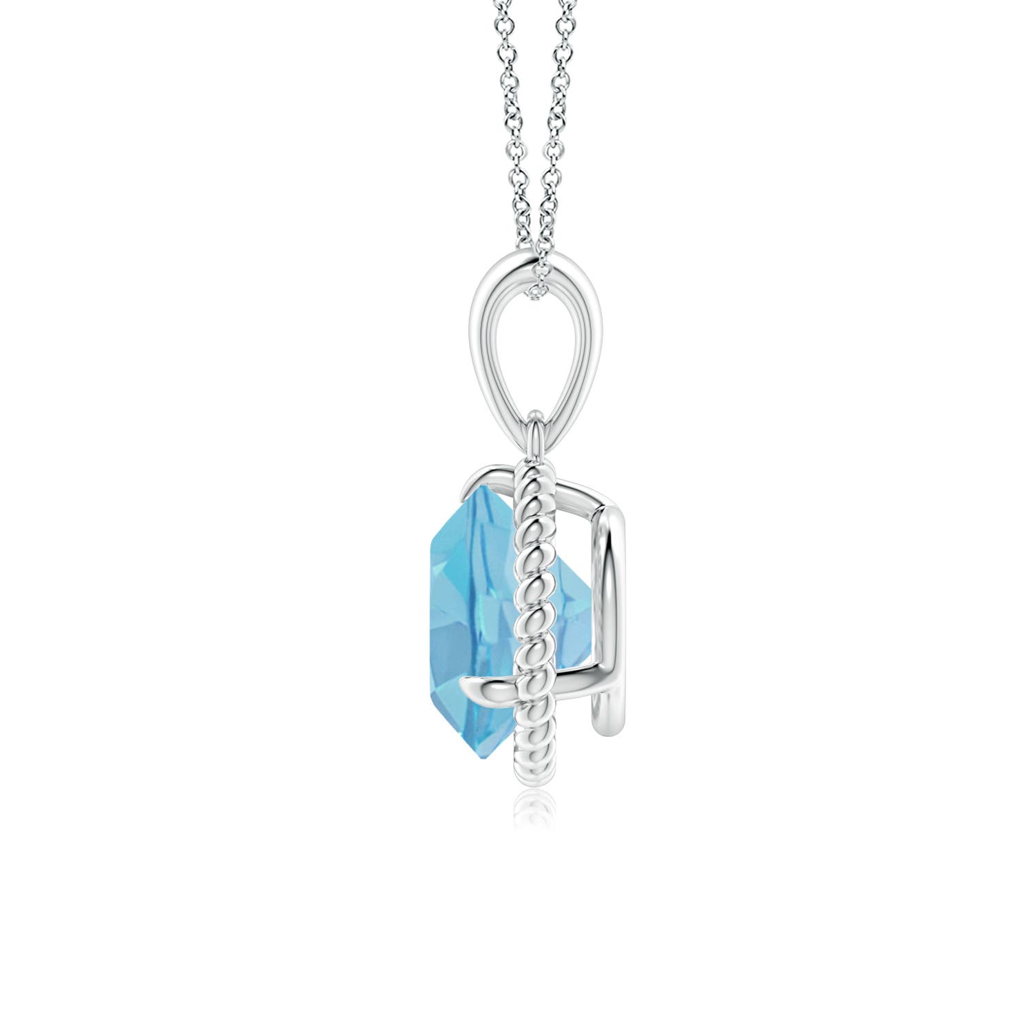 A - Swiss Blue Topaz / 2.35 CT / 14 KT White Gold