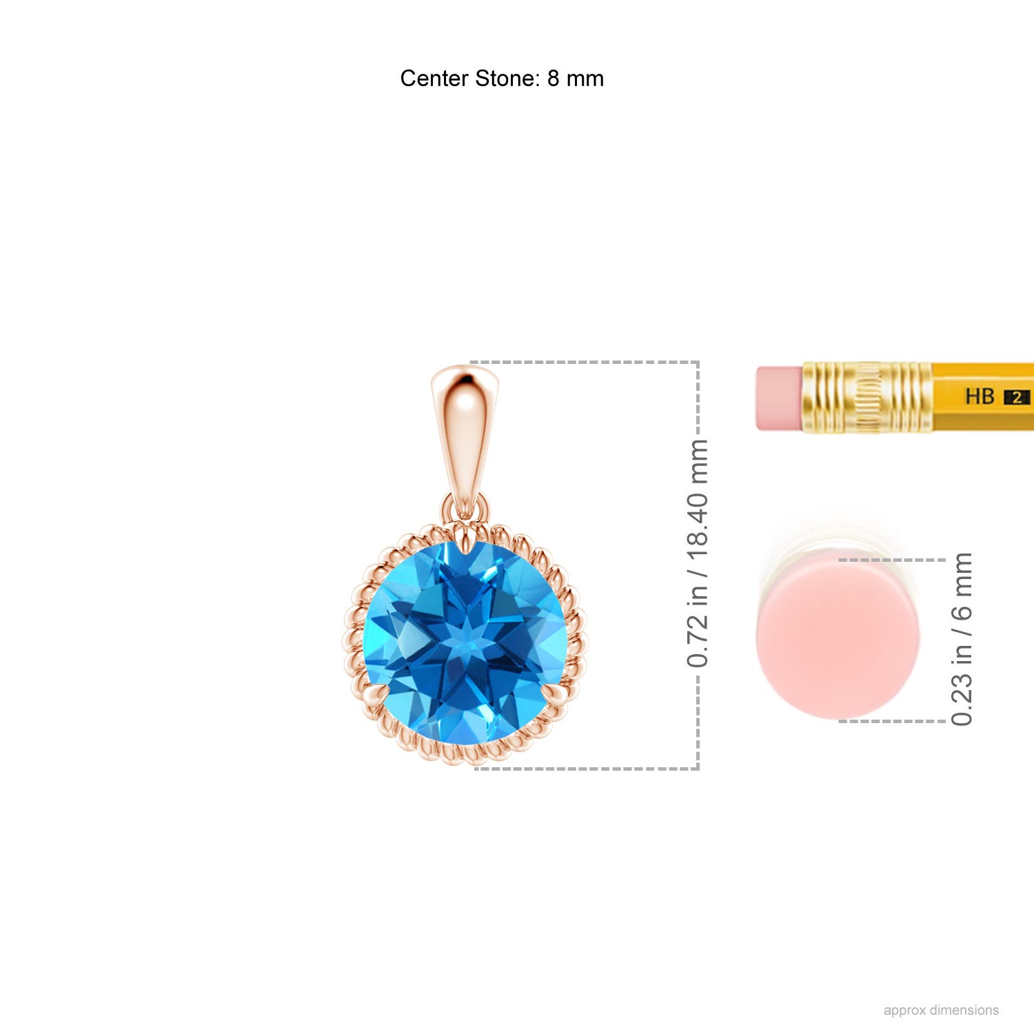 AAAA - Swiss Blue Topaz / 2.35 CT / 14 KT Rose Gold