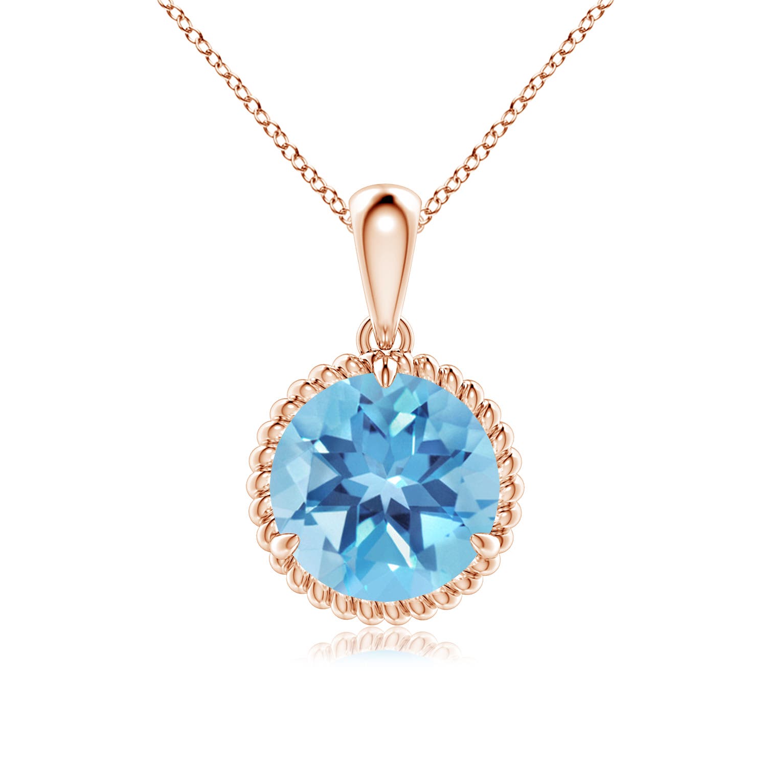 A - Swiss Blue Topaz / 3.3 CT / 14 KT Rose Gold