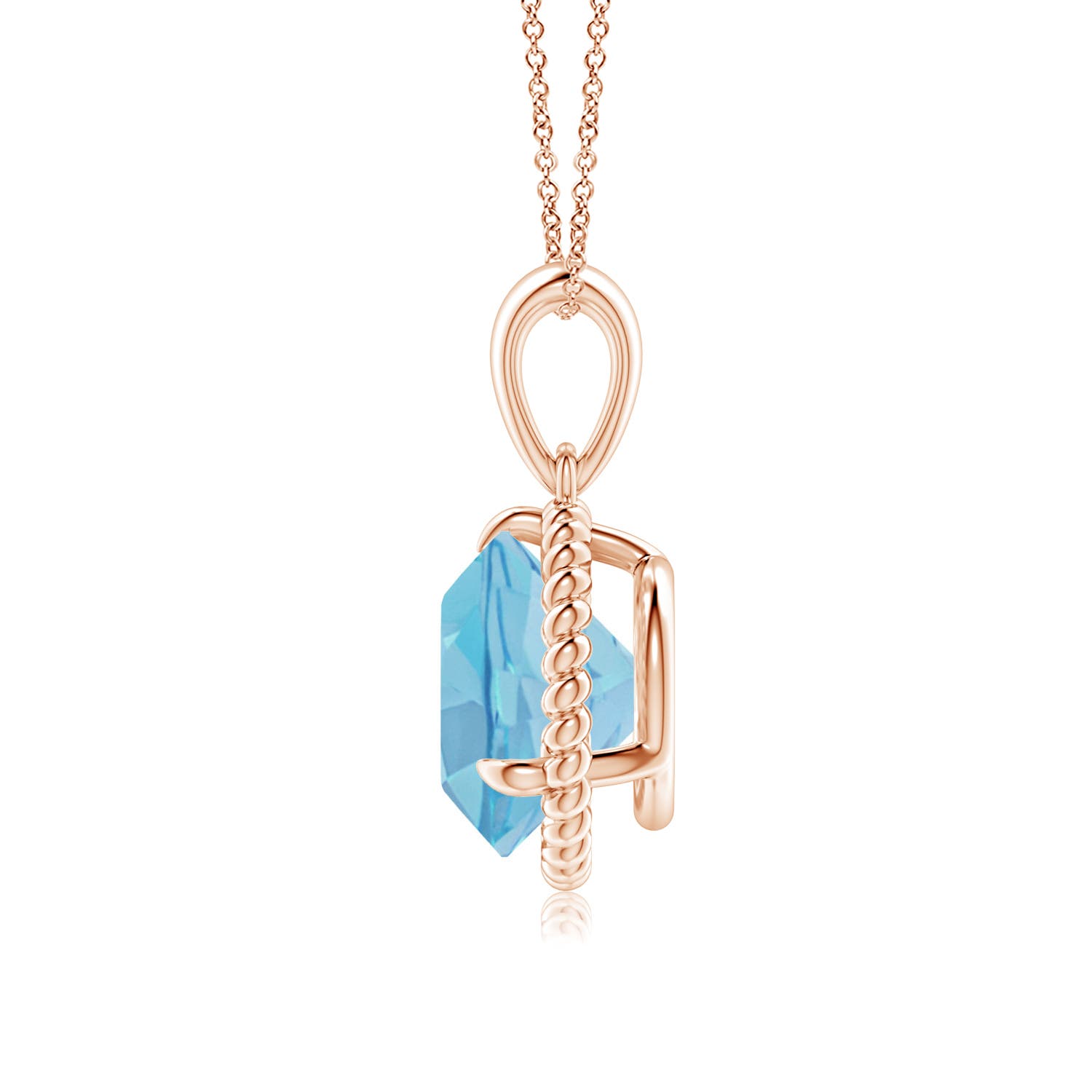 A - Swiss Blue Topaz / 3.3 CT / 14 KT Rose Gold