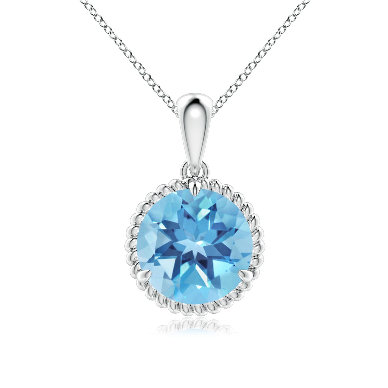 A - Swiss Blue Topaz / 3.3 CT / 14 KT White Gold