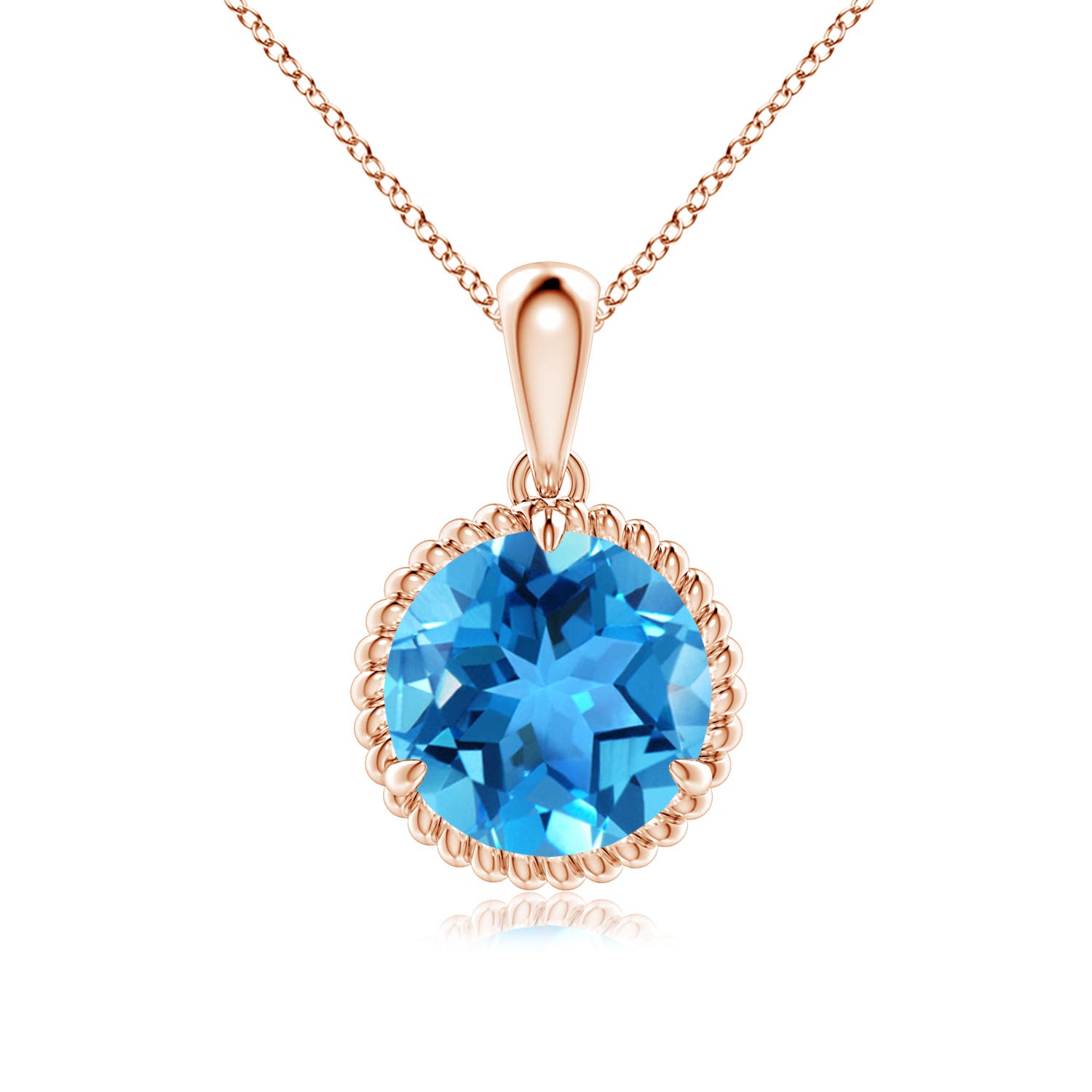 AAA - Swiss Blue Topaz / 3.3 CT / 14 KT Rose Gold