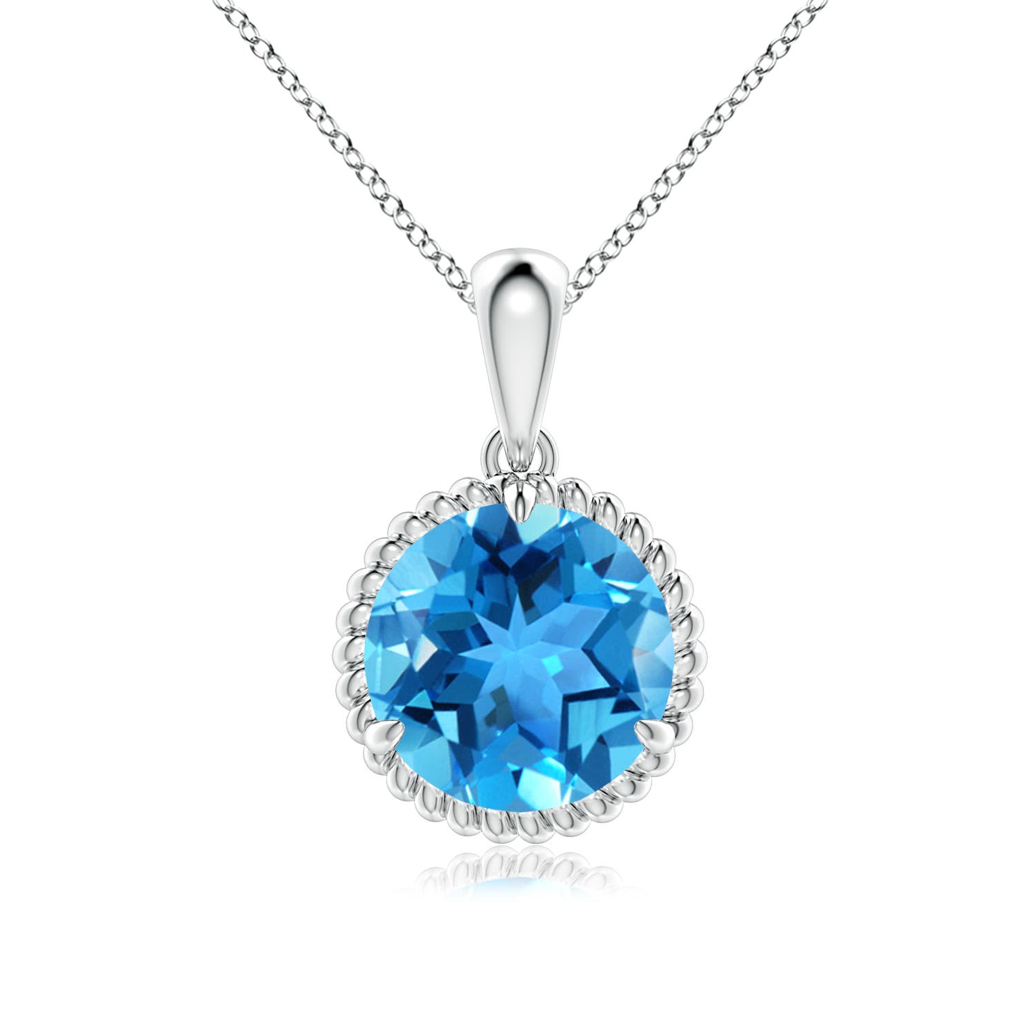 AAA - Swiss Blue Topaz / 3.3 CT / 14 KT White Gold