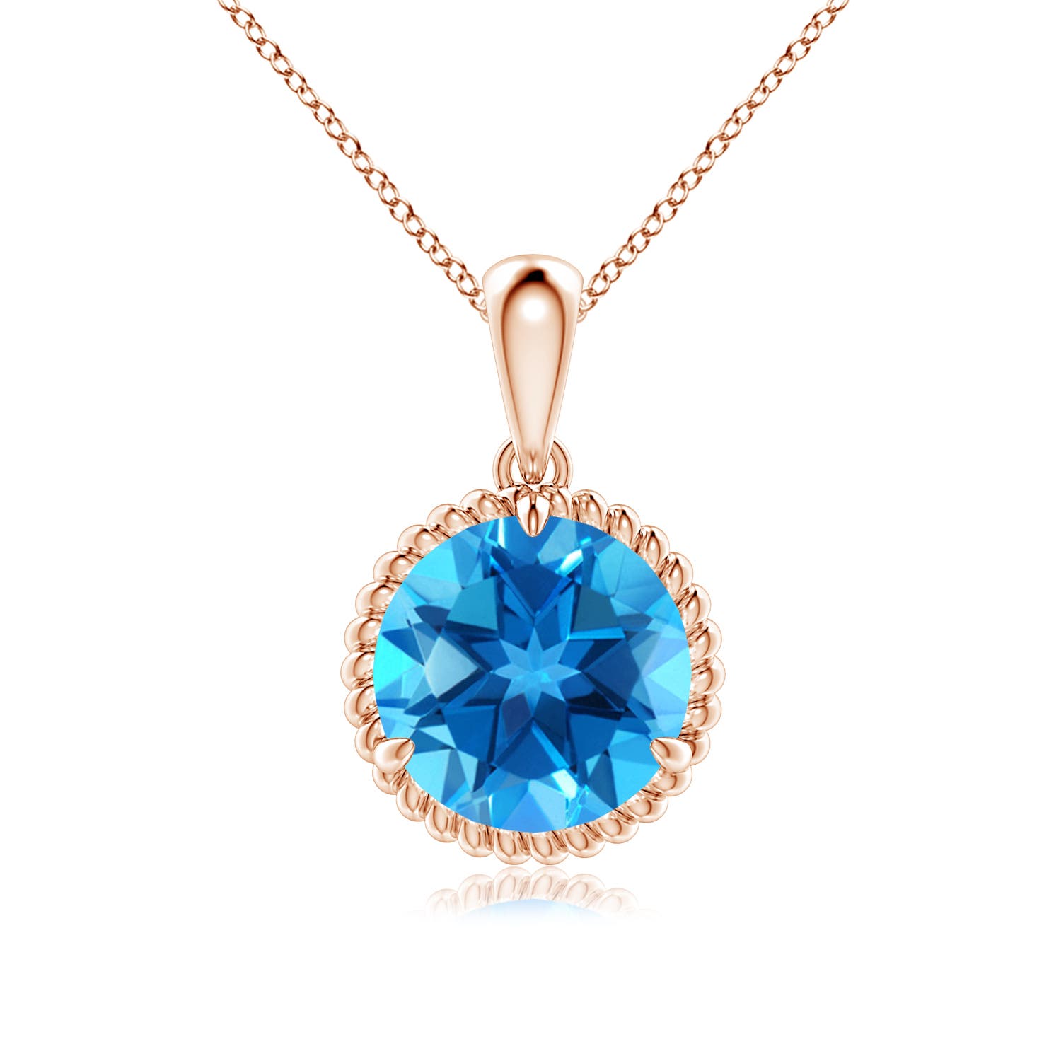 AAAA - Swiss Blue Topaz / 3.3 CT / 14 KT Rose Gold