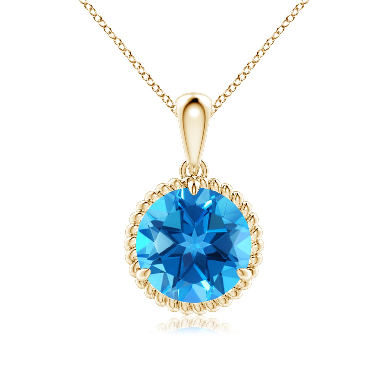 AAAA - Swiss Blue Topaz / 3.3 CT / 14 KT Yellow Gold