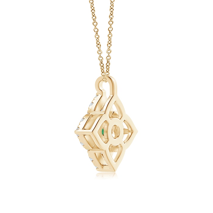 3mm A Vintage Inspired Emerald Clover Pendant in 9K Yellow Gold product image
