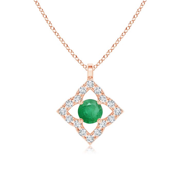 A - Emerald / 0.18 CT / 14 KT Rose Gold