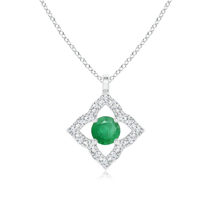 A - Emerald / 0.18 CT / 14 KT White Gold