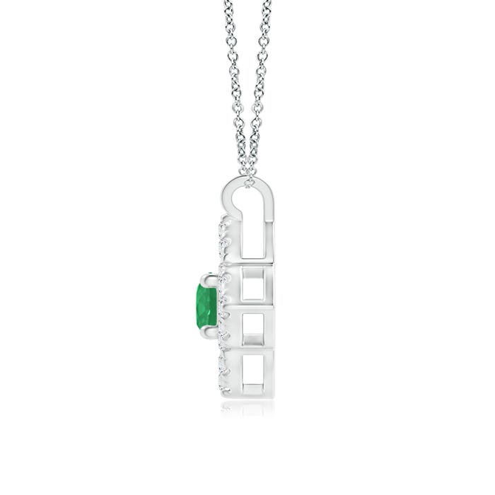 A - Emerald / 0.18 CT / 14 KT White Gold