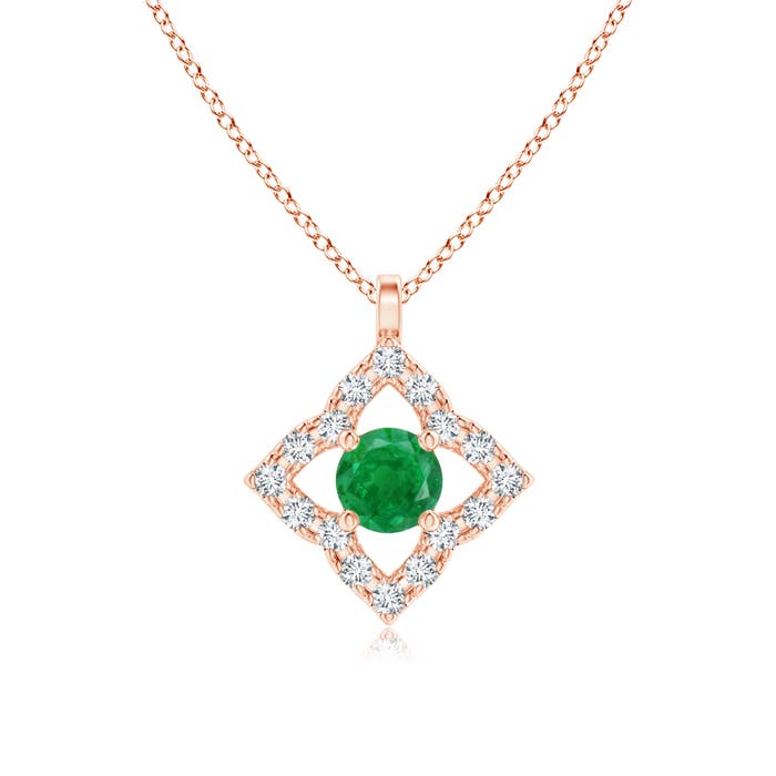 AA - Emerald / 0.18 CT / 14 KT Rose Gold