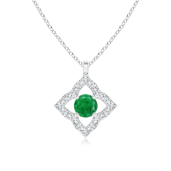 AA - Emerald / 0.18 CT / 14 KT White Gold