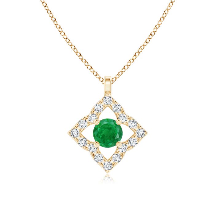 AA - Emerald / 0.18 CT / 14 KT Yellow Gold