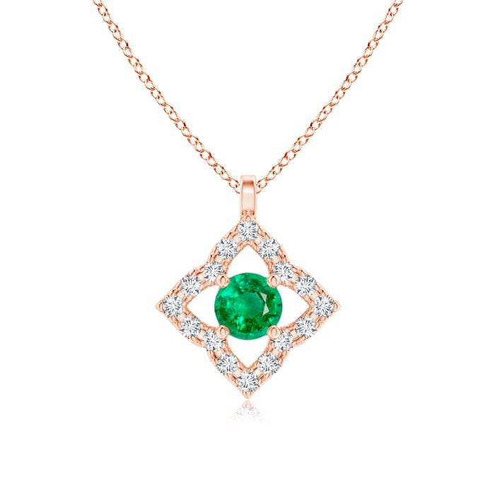 AAA - Emerald / 0.18 CT / 14 KT Rose Gold