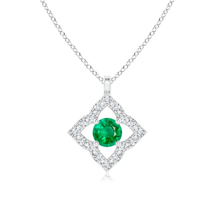 AAA - Emerald / 0.18 CT / 14 KT White Gold