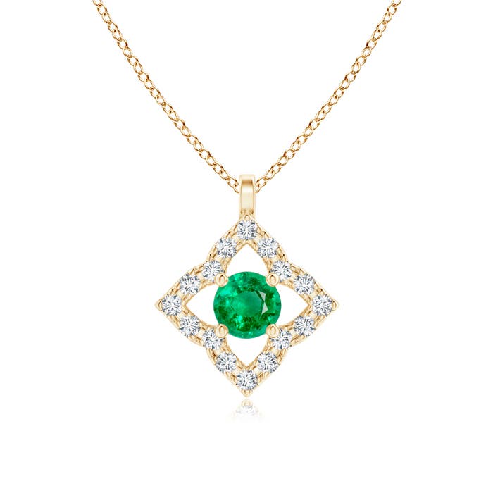 AAA - Emerald / 0.18 CT / 14 KT Yellow Gold