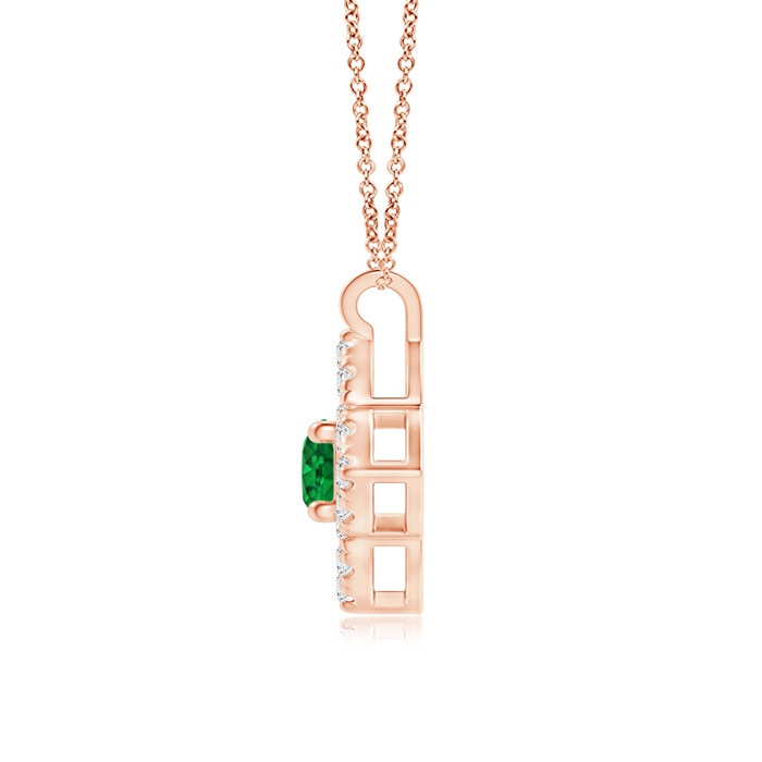 3mm Lab-Grown Vintage Inspired Emerald Clover Pendant in Rose Gold product image