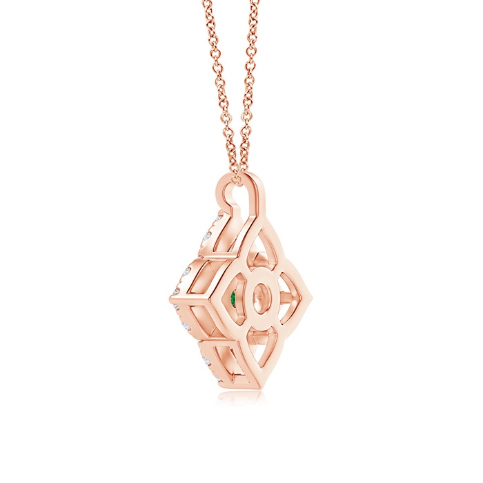 3mm Lab-Grown Vintage Inspired Emerald Clover Pendant in Rose Gold product image