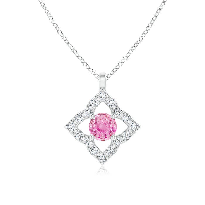 A - Pink Sapphire / 0.22 CT / 14 KT White Gold