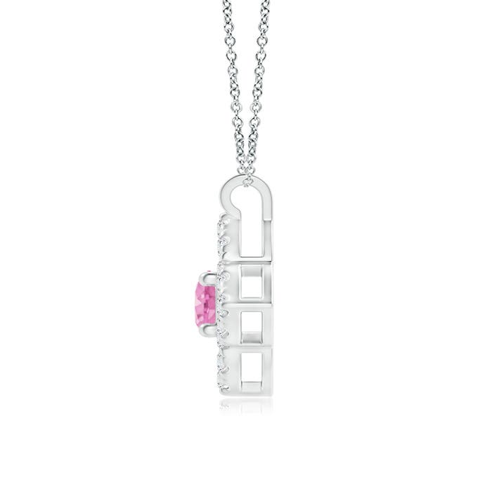 A - Pink Sapphire / 0.22 CT / 14 KT White Gold