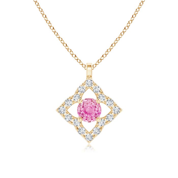 A - Pink Sapphire / 0.22 CT / 14 KT Yellow Gold