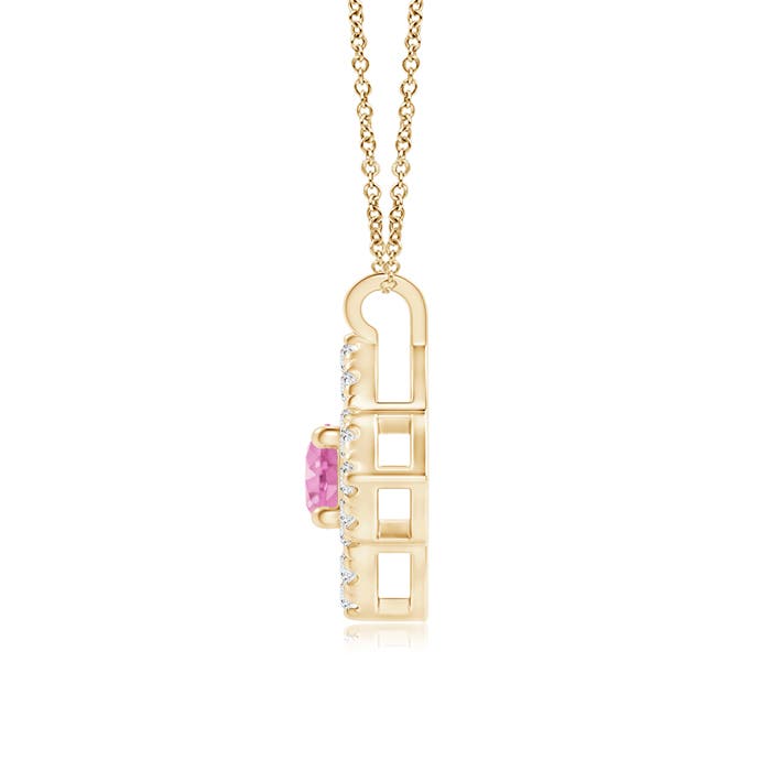 A - Pink Sapphire / 0.22 CT / 14 KT Yellow Gold