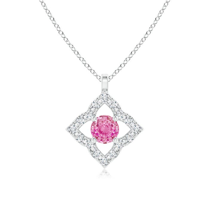 AA - Pink Sapphire / 0.22 CT / 14 KT White Gold