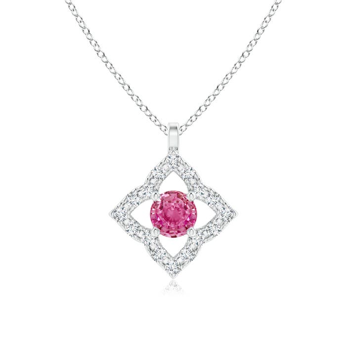 AAA - Pink Sapphire / 0.22 CT / 14 KT White Gold