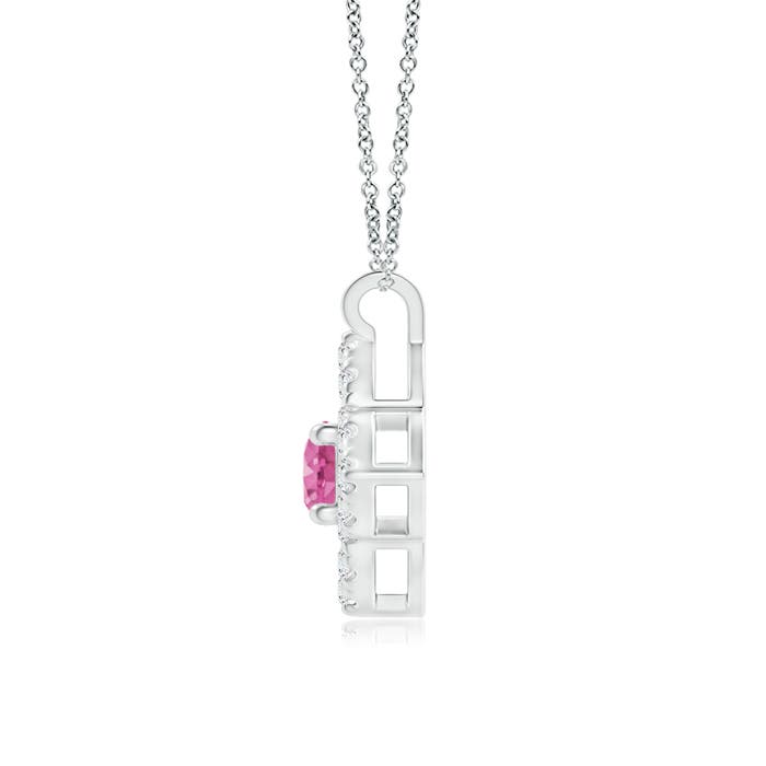 AAA - Pink Sapphire / 0.22 CT / 14 KT White Gold