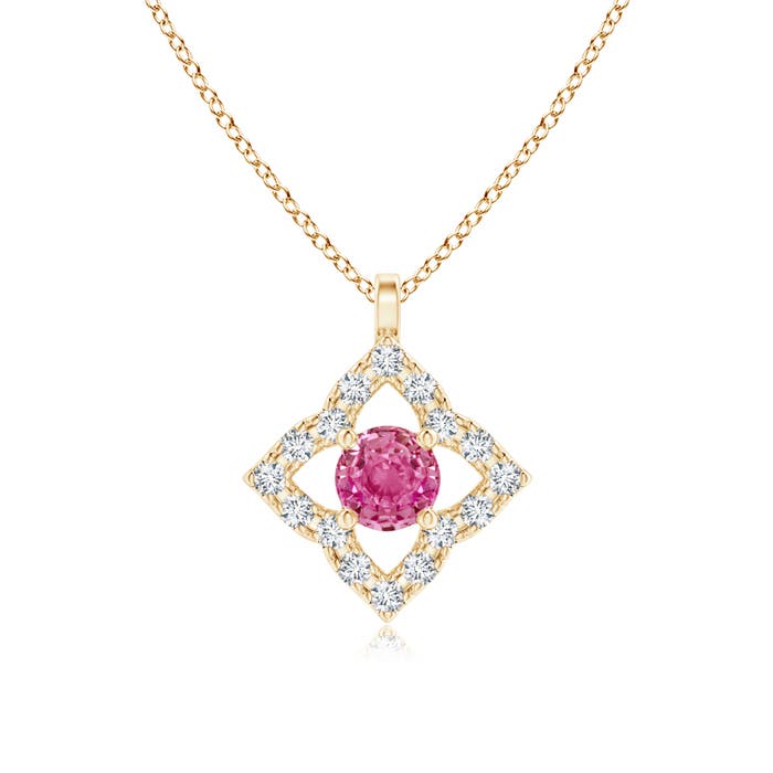 AAA - Pink Sapphire / 0.22 CT / 14 KT Yellow Gold