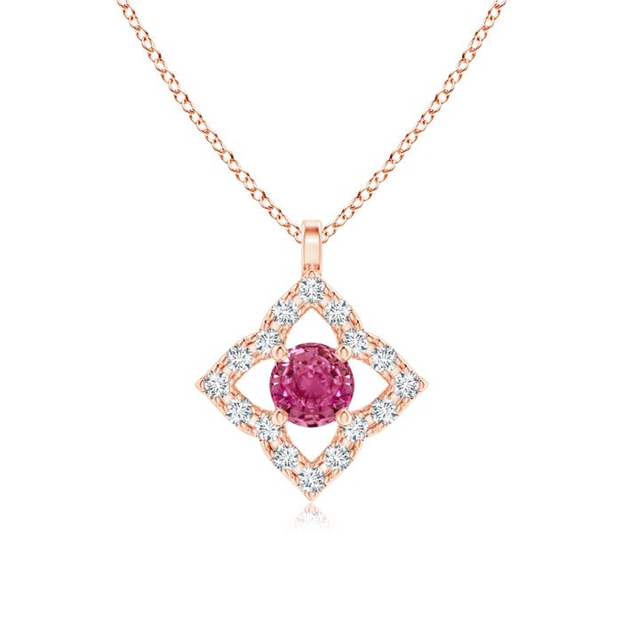 AAAA - Pink Sapphire / 0.22 CT / 14 KT Rose Gold